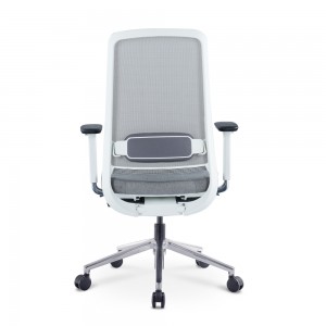 Cadeira de escritório moderna para tarefas de computador cinza com parte traseira média