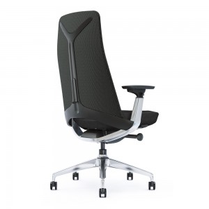 Sedia da ufficio di alta qualità con schienale medio e base in alluminio