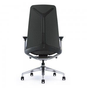 Hoogwaardige bureaustoel met middenrug en aluminium onderstel