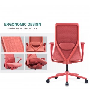 Pink Swivel Office Chair with 3 Posistion Locking