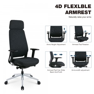 Factory Hot Sale Full Fabric Desk Comfortable Adjustment Swivel Executive Ergonomic Office Chair