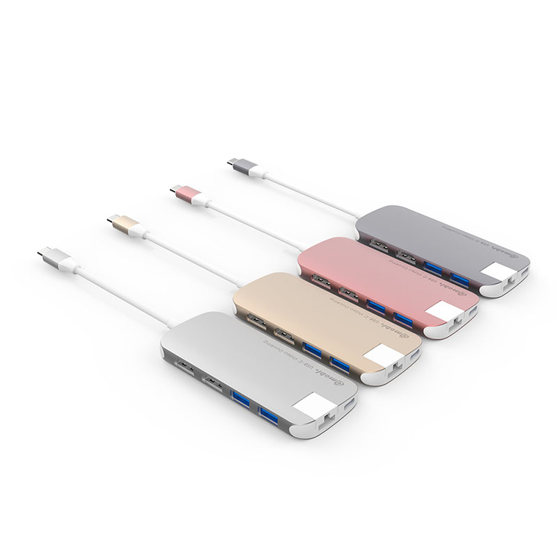 Usb C To Lightning Adapter Companies –  8 in 1 dual HDMI multi-port USB-C adapter  – Gopod