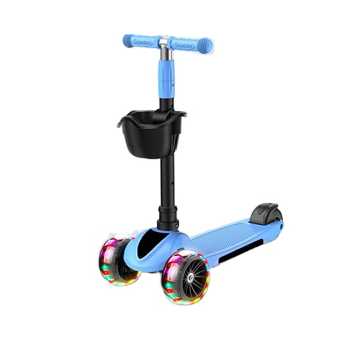Adjustable Foldable 3 Wheels With Led Lights Kids Kick Scooters For 3-4Yrs Children