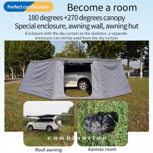 Custom Camping Car Side Foxwing Awning 270 Degree Foxwing Car Side Awning Tent With Annex