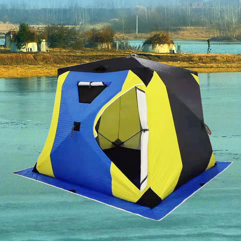 Pop up Fishing Tent Two Layer Cotton Warm Winter Camping Hiking