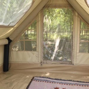 Supply OEM Outdoor Glamping Bell Tent Cotton Canvas 5m Bell Tent for Sale Teepee Yurt Camping Tent with Mosquito Screen Door and Window
