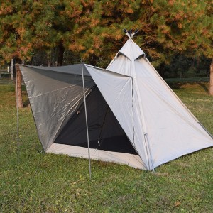 Hot -selling camping canvas waterproof pyramid camping Teepee tent