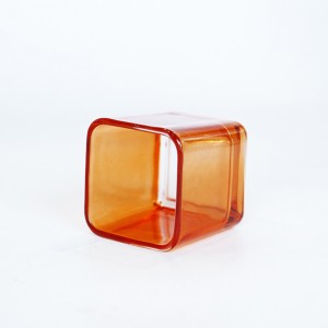 120ml Glass Candle Jar Cube Vase