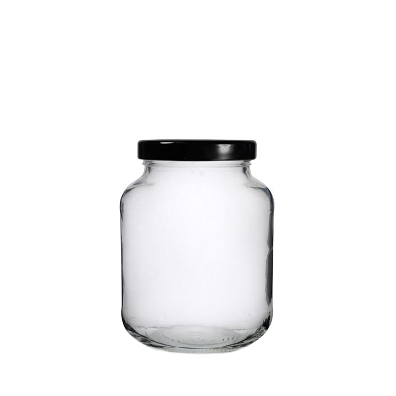 370ml Clear Glass Oval Bottles & Twist Off Lid