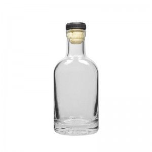 200ml Clear Glass Spirit Bottle & Cork Stopper Cap
