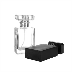 50ml Glass Rectangular Perfume karama nwere mkpuchi