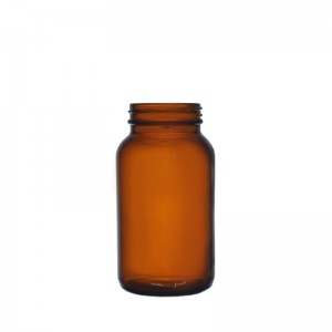 250 ml jantárová sklenená nádoba Pharmapac a čierny uzáver s močovinou