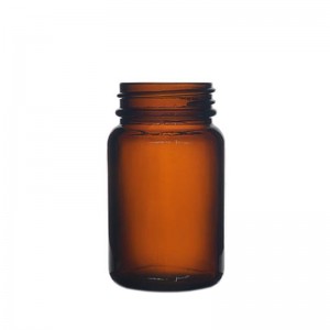 60ml Amber Glass Pharmapac Jar at 38mm Black Urea Cap