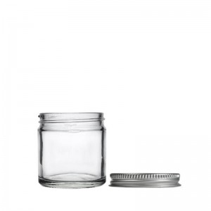 60 ml-es átlátszó üveg gyertyatartó és fekete karbamid kupak és kupak