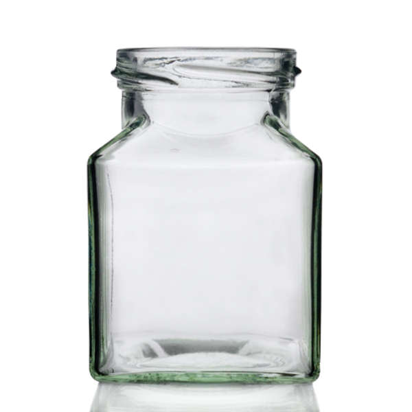 200ml Square Glass Food Jar & Twist-Off Lid