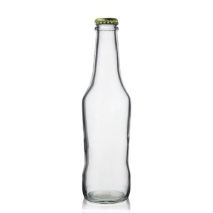 Bottiglia di birra sinuosa in vetro trasparente da 275 ml
