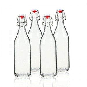 Tappo ribaltabile per bottiglia di vetro da 1 litro con tappo oscillante utilizzato in cucina
