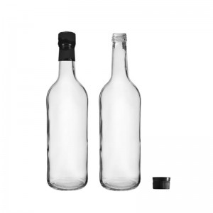 Bottiglia di vino in vetro trasparente da 500 ml con tappo a vite e involucro a strappo