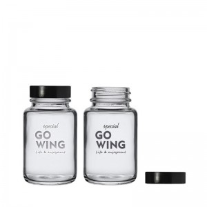 60ml Clear Glass Pharmapac Jar & Black Urea Cap