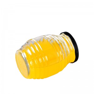 450 ml Quennline 15 oz oval honningkrukke av glass med lokk som kan skrus av