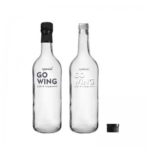 Διαφανές γυάλινο μπουκάλι κρασιού 500 ml με βιδωτό καπάκι και σχισμή