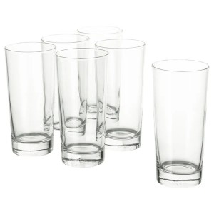 כוס זכוכית 270 מ"ל שקופה בצורת גליל גבוה