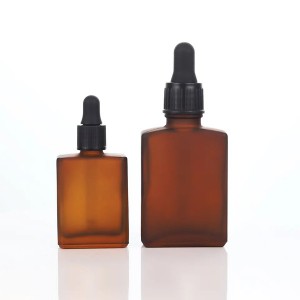 Botellas cuentagotas de vidrio de aceite cosmético cuadrado de 15 ml y 30 ml