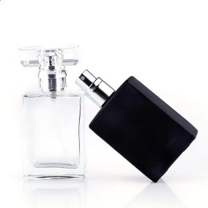 Flacon de parfum dreptunghiular de sticlă de 50 ml cu capac