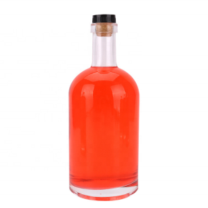 Bouteille d'alcool en verre transparent de 500 ml avec bouchon en liège