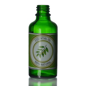 50 ml zelená sklenená fľaštička s kvapkadlom a hliníkový uzáver