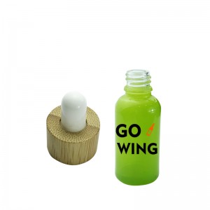 Μπουκάλι σταγονόμετρου αιθέριου ελαίου 30 ml πράσινου παγωμένου γυαλιού με σταγονόμετρο από μπαμπού