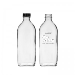 زجاجة دورق من الزجاج الشفاف سعة 100 مل وغطاء من مادة اليوريا بوليكون 24 مم