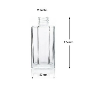 140ml Hexagon Shape Clear Aroma Reed Diffuser Bottle