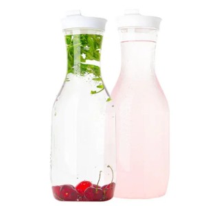 Botella de jarra de vidrio transparente de 150 ml y 250 ml y tapa giratoria