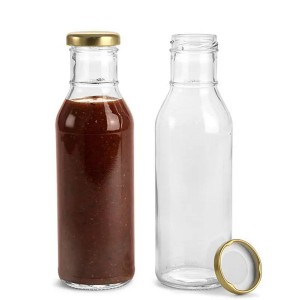 350ml LycopersiciSusceptibility Hot Sauce Glass Bottle with Black Plastic Cap