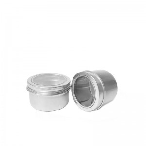 Cutie cosmetică din aluminiu vopsită cu argint de 5 ml, cu capac gol