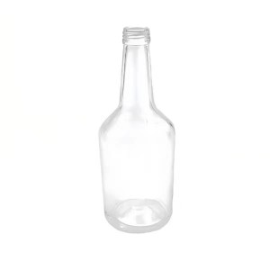 ネジ蓋付きの空の透明ガラスボトル