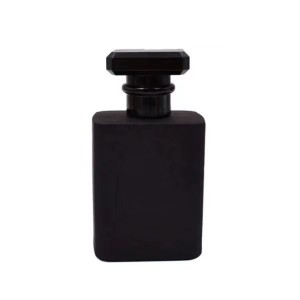 Płaska kwadratowa butelka na perfumy w sprayu, w zestawie (czarna + biała)