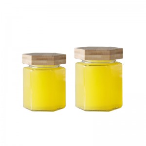 45ml Hexagonal 1.5oz Clear Honey Glass Jar Nrog Twist-off los yog xyoob hau