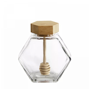 شیشه های نگهداری عسل 100 میلی لیتری با درب چوبی بامبو
