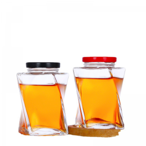 Ampolla quadrada de vidre a l'engròs de 50 ml dipòsit de vidre ampolla de mel