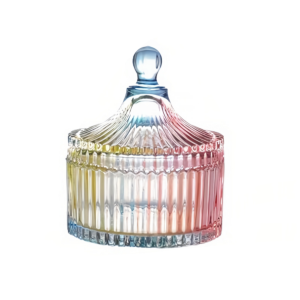 Luxury Exquisite Clear Glass Candle Jars With Lid