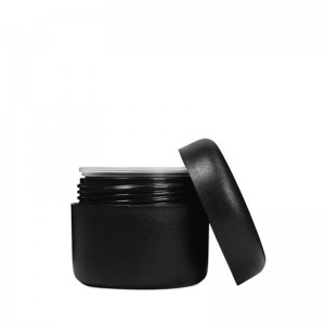 50 ml Arese musta kosmetiikkapurkki, jossa on päistö ja kansi