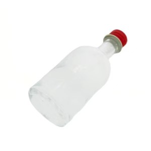Återanvändbara genomskinliga alkoholglasflaskor med lock