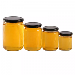 25 ml engros runde klassiske høykvalitets transparente honningkrukker av glass