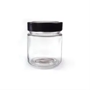 212ml 12オンスの透明な空の丸いエルゴガラス瓶