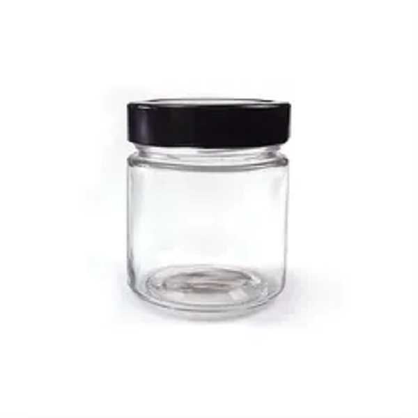 Frasco de vidrio ergonómico redondo vacío transparente de 212 ml y 12 oz