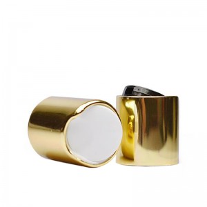 20 mm auksinis diskinis dangtelis, skirtas kosmetikos pakuotėms