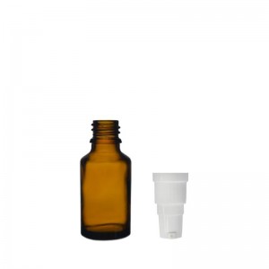 Botella cuentagotas de vidrio ámbar de 25 ml y bomba de loción