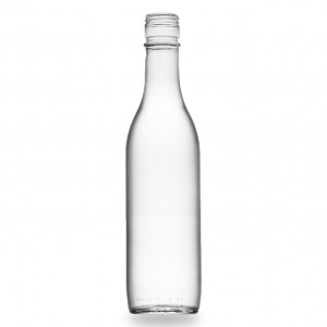 Botella de vidro de cervexa transparente de 350 ml con tapa de aluminio 350 ml